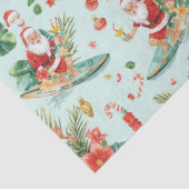 サーフィンするサンタのクリスマス包装紙シート 薄葉紙 (詳細)