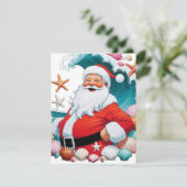サーフィンするサンタのシーシェルウェーブ フラットホリデー クリスマス (スタンド正面)