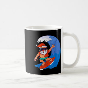 サーフィンするサンタクロース クリスマス プレゼント コーヒーマグカップ