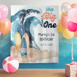 サーフィンだぜ!| ビッグ・ワン・ビーチ・ベイビー 1歳の誕生日 タペストリー