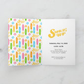 サーフィンだぜ、誕生日パーティー 招待状 (内部)