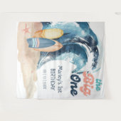 サーフィンだよ!| ビッグワンビーチベイビー1歳の誕生日 タペストリー (正面(横))