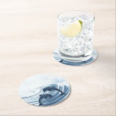 サーフィンでイルカをダイビングする ラウンドペーパーコースター (インサイチュ)