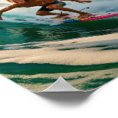 サーフィンとアメリカ海 ポスター (角)
