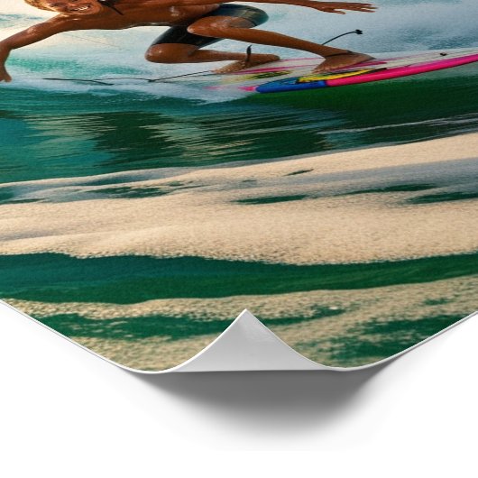 サーフィンとアメリカ海 ポスター (角)