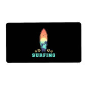 サーフィンと花 ラベル (正面)