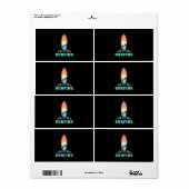 サーフィンと花 ラベル (フルシート)