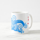 サーフィンに波に乗るように促す コーヒーマグカップ (正面右)