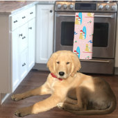 サーフィンのクリスマスドッグとシーグルズキッチンタオル キッチンタオル