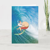 サーフィンのサンタのクリスマスカード シーズンカード (正面)