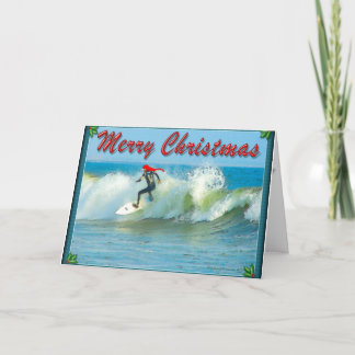 サーフィンのサンタのクリスマスカード シーズンカード