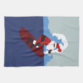 サーフィンのサンタの台所タオル キッチンタオル (横)