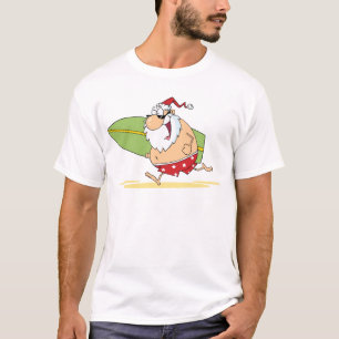 サーフィンのサンタのTシャツ Tシャツ