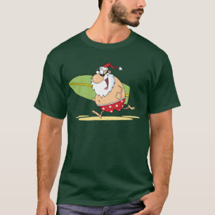 サーフィンのサンタのTシャツ Tシャツ