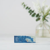 サーフィンのサーファーの管の乗車の海洋波のプロフィールカード スキニー名刺 (スタンド正面)