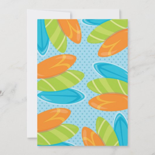 サーフィンのサーフボードの誕生日のパーティの招待状の招待 招待状 (裏面)