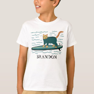 サーフィンのタビー猫かわいいIT Tシャツ