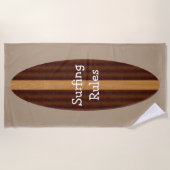 サーフィンのテーマのカッコいいメンズビーチタオルのデザイン ビーチタオル (正面)