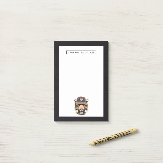 サーフィンのトラは|あなたの名前を加えます ポストイット (デスク上)