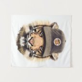 サーフィンのトラ タペストリー (正面(横))