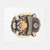 サーフィンのトラ フリースブランケット (正面(横))