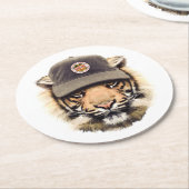 サーフィンのトラ ラウンドペーパーコースター (アングル)