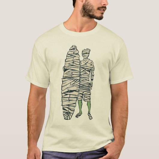 サーフィンのハロウィンのミイラ Tシャツ (正面)