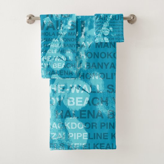 サーフィンのハワイの緑部屋のハワイのサーファー-ティール(緑がかった色) バスタオルセット (インサイチュ)