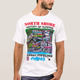 サーフィンのパイプラインの北の海岸の歴史 Tシャツ