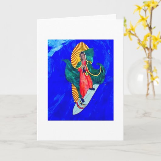 サーフィンの修道女のグリーティングカード カード (黄色い花)