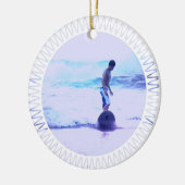 サーフィンの写真のデザインのオーナメント セラミックオーナメント (左)