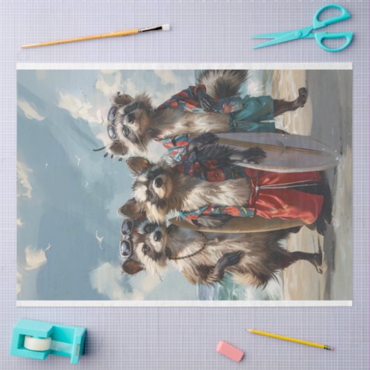 サーフィンの切り離し上のビーチスカンク 薄葉紙 (クラフト)