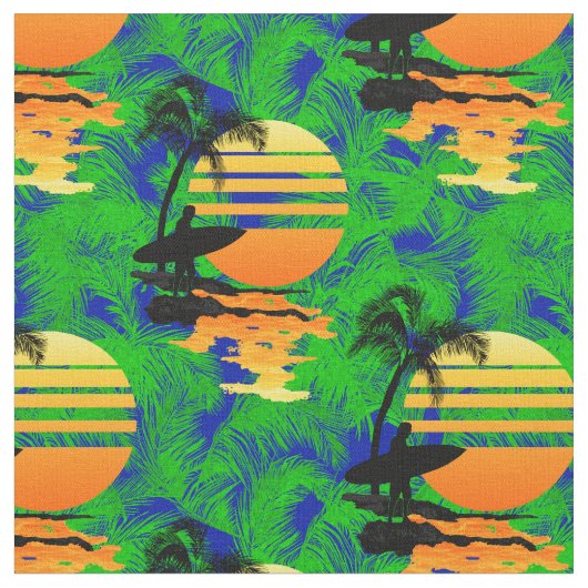 サーフィンの日没 ファブリック (クローズアップ)