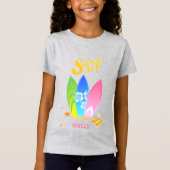 サーフィンの日 ガーリーな誕生日パーティー Tシャツ (正面)