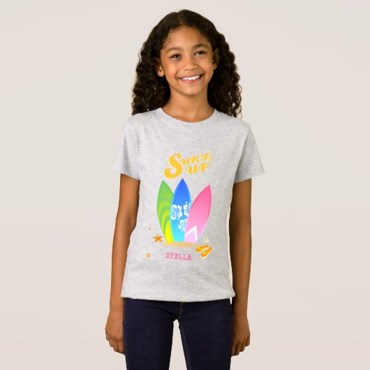 サーフィンの日 ガーリーな誕生日パーティー Tシャツ (正面フル)