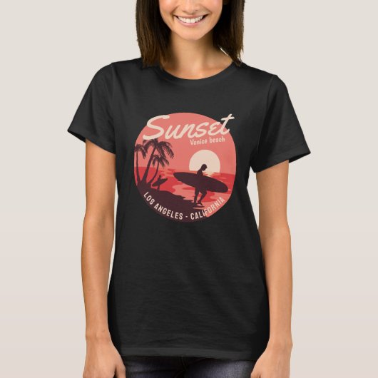 サーフィンの楽園サンセットTシャツ Tシャツ (正面)