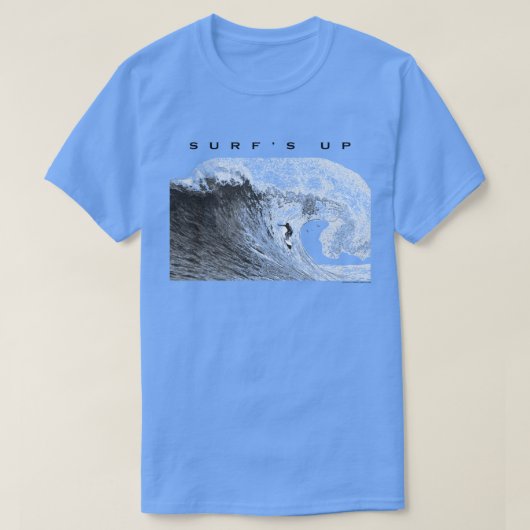 サーフィンの波乗りバレルウェーブ Tシャツ (デザイン正面)