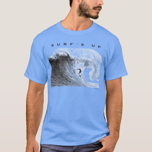 サーフィンの波乗りバレルウェーブ Tシャツ (正面)
