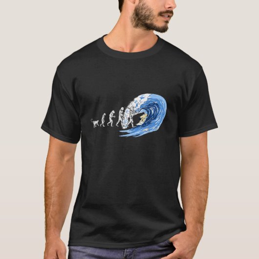 サーフィンの精神 人類の進化 Tシャツ (正面)