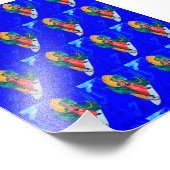 サーフィンの聖人に青い波の写真プリント フォトプリント            (角)