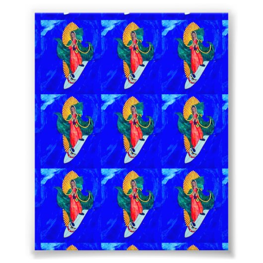 サーフィンの聖人に青い波の写真プリント フォトプリント            (正面)