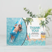 サーフィンの誕生日お礼カード 招待状 (スタンド正面)