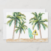 サーフィンの誕生日お礼カード 招待状 (裏面)