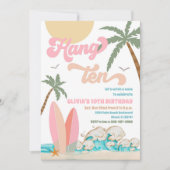 サーフィンの誕生日パーティー招待状 招待状 (正面)