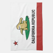 サーフィンのCaliの怠惰 キッチンタオル (縦)