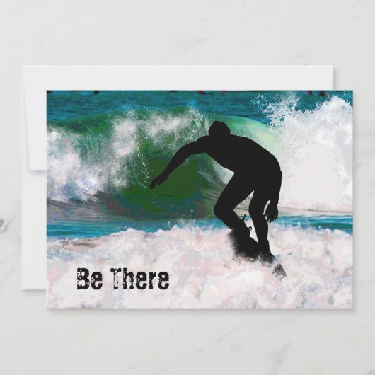 サーフィンは泡の海 招待状 (正面)