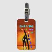 サーフィンは自由になる方法だ ラゲッジタグ (正面縦)