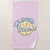 サーフィンもしの夏に乗る ビーチタオル (正面)