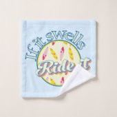 サーフィンもしブルーに乗る バスタオルセット (ウォッシュタオル)