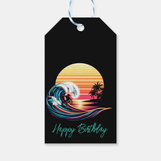 サーフィンアットサンセット –  ギフトタグ (正面)
